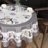 Скатерть круглая "лавандовые коты" 145см, серый, 100% хлопок, твил, пропитка Текстильный Мир (850-229-24)