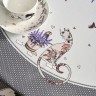 Скатерть круглая "лавандовые коты" 145см, серый, 100% хлопок, твил, пропитка Текстильный Мир (850-229-24)