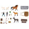 Набор фигурок животных серии "На ферме": Ферма игрушка, 23 фигурки домашних животных (лошади, козы, ослик), фермеров и инвентаря (ММ205-044)