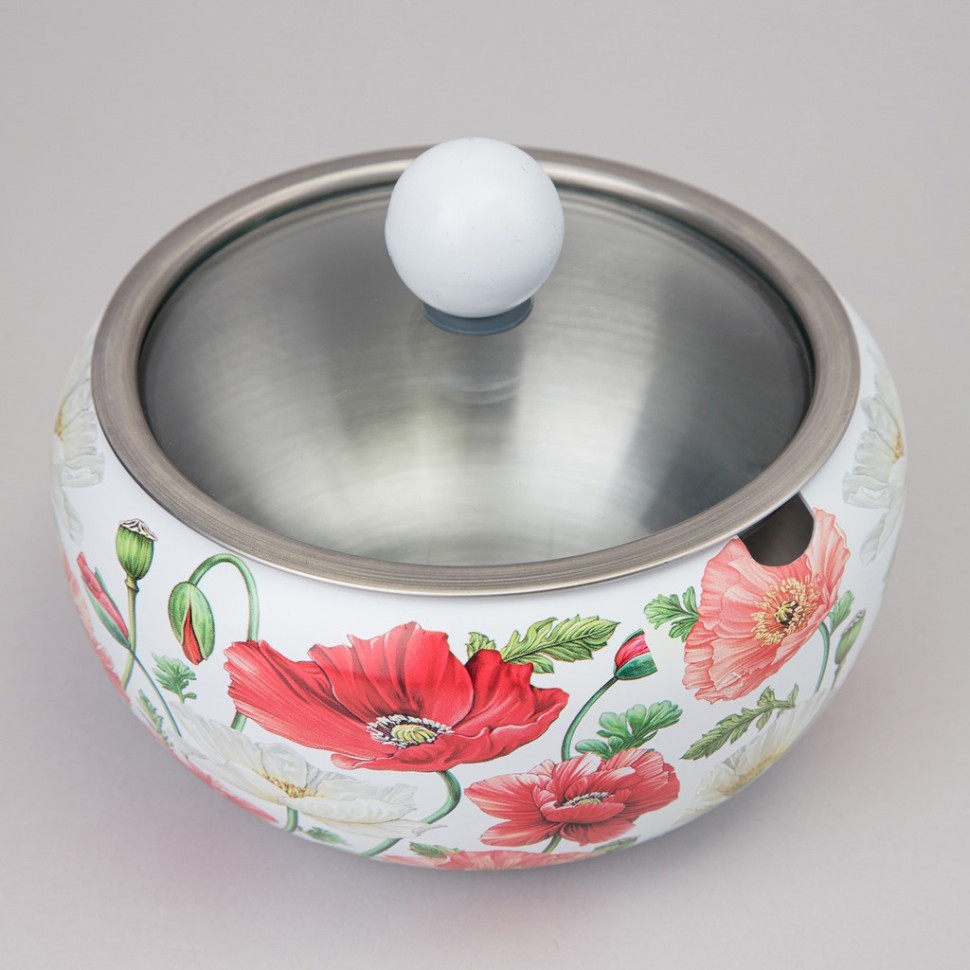 Сахарница agness "белые маки" 450 мл Agness (916-440)