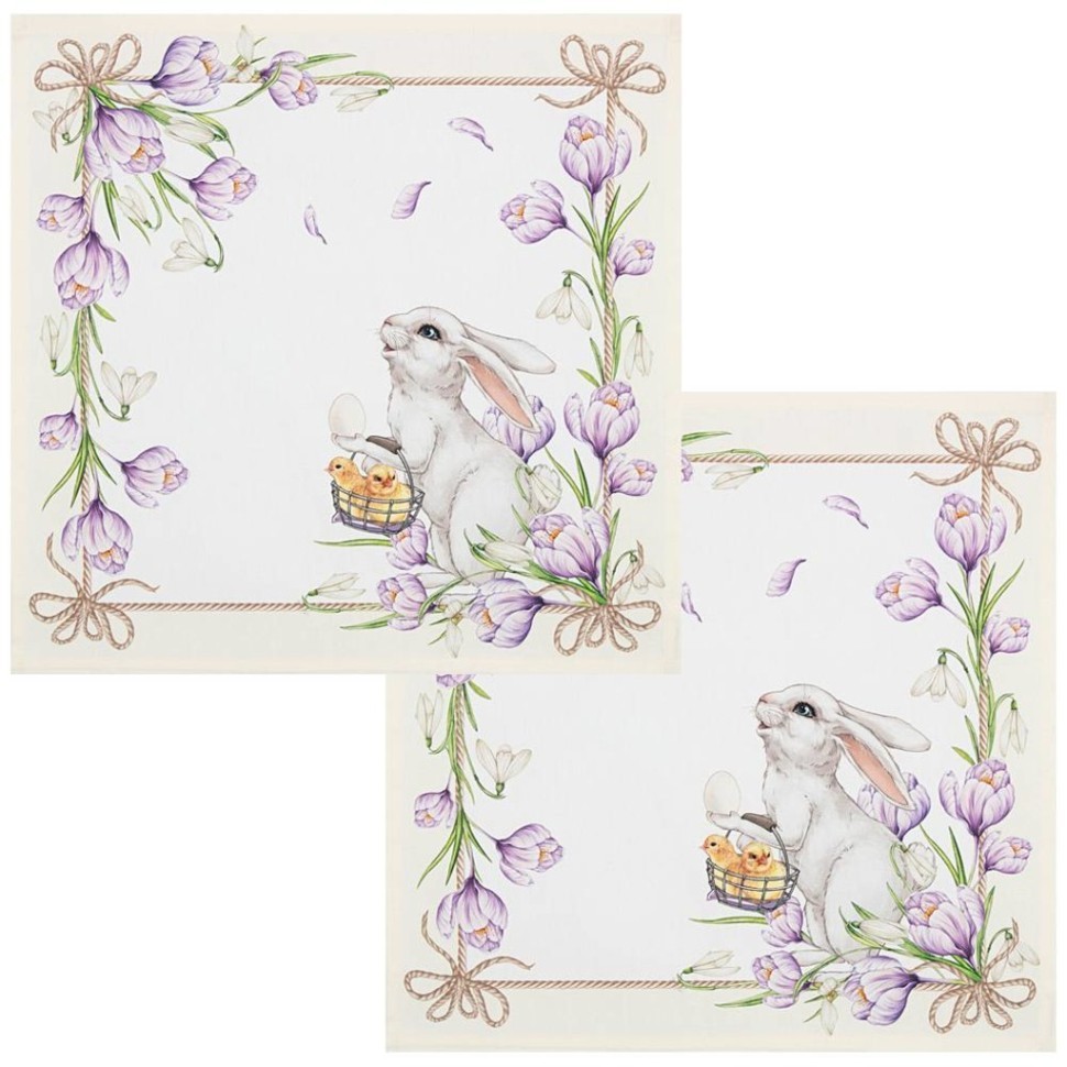 Набор салфеток из 2-х шт "sanday",40х40см, 100% хлопок,белый,твил SANTALINO (850-736-8)