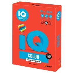 Бумага цветная для принтера IQ Color А4, 160 г/м2, 250 листов, кораллово-красная, CO44 (65402)