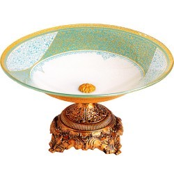 Фруктовница, 30 см, стекло голубая (484-1)