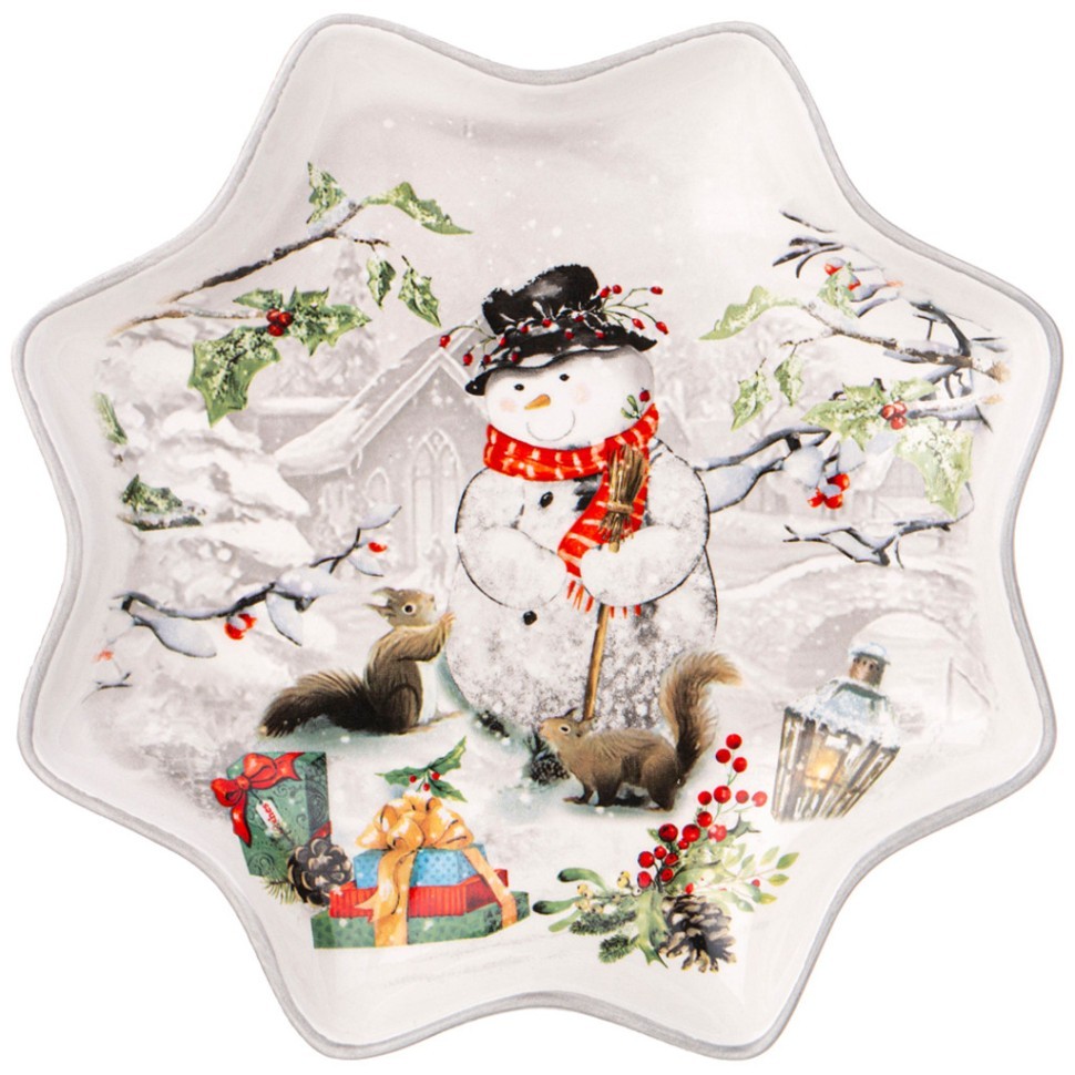 Тарелка agness “с новым годом!" фигурная 20,5*3 см Agness (358-2131)