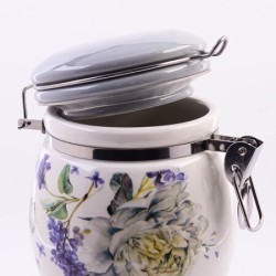 Банка для сыпучих 700мл Букет фантазий доломит/металл LR (60211)