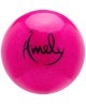 Мяч для художественной гимнастики AGB-203 19 см, розовый, с насыщенными блестками (793069)