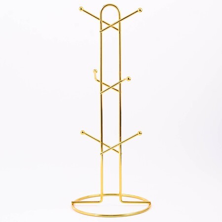 Набор кружек 6 шт 370 мл на подставке 7пр фарфор/металл LR (12083)