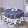 Скатерть круглая "family farm" 190 см , 100% хлопок,твил, пропитка, графит Lefard (850-747-22)