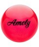 Мяч для художественной гимнастики AGB-102, 15 см, красный, с блестками (402278)