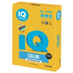 Бумага цветная для принтера IQ Color А4, 160 г/м2, 250 листов, солнечно-желтая, SY40 (65404)