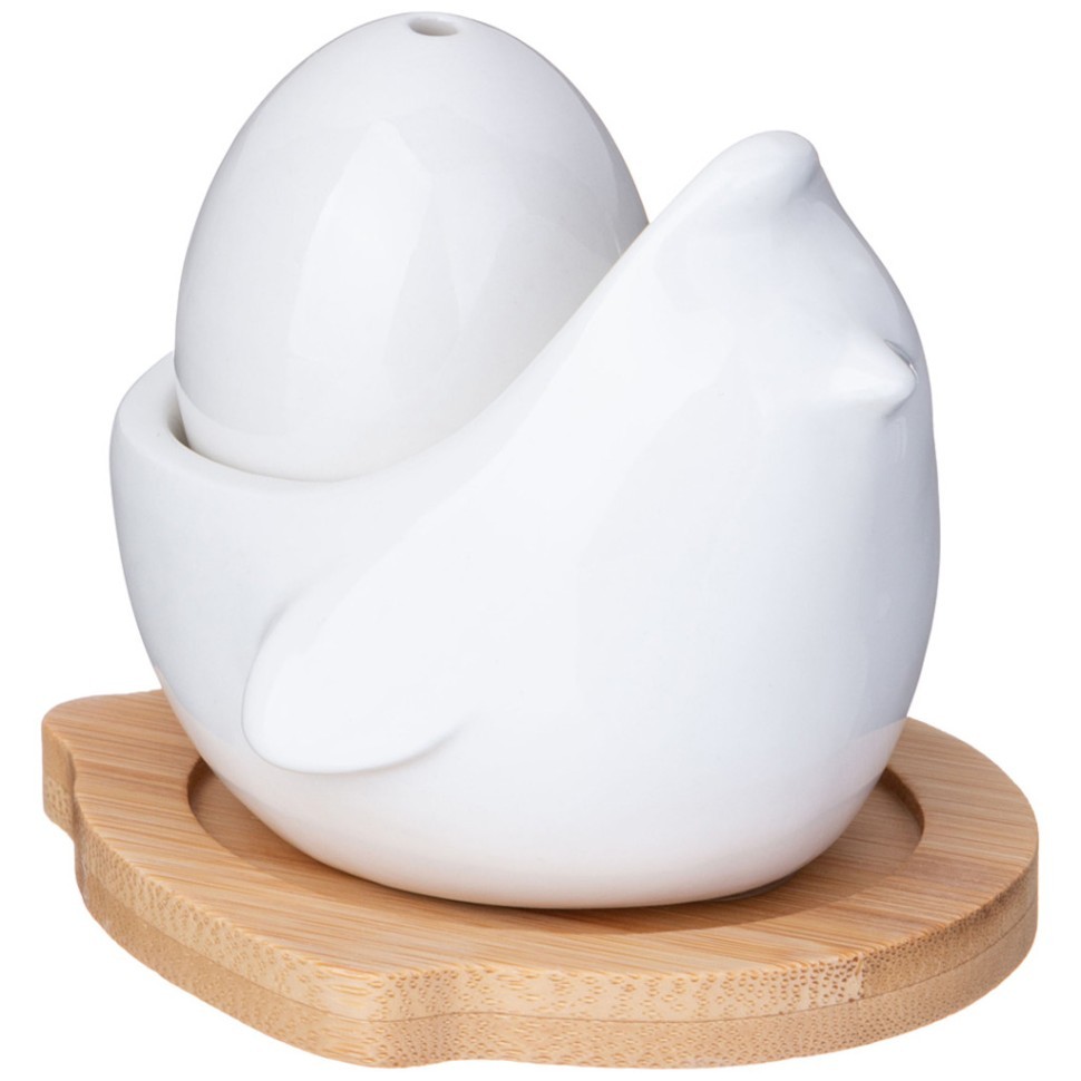 Набор для специй lefard "native" 2 пр. в форме курочки с яйцом на дерев. подставке Lefard (587-194)