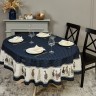 Скатерть овальная "family farm" 190х220см ,синий, 100% хлопок, твил, с пропиткой Lefard (850-742-24)