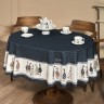 Скатерть овальная "family farm" 190х220см ,синий, 100% хлопок, твил, с пропиткой Lefard (850-742-24)