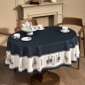 Скатерть овальная "family farm" 190х220см ,синий, 100% хлопок, твил, с пропиткой Lefard (850-742-24)