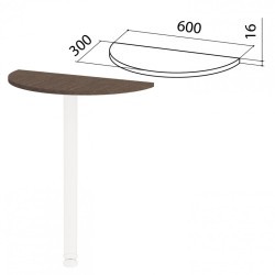 Стол приставной полукруг Канц 600х300х750 мм БЕЗ ОПОРЫ цвет венге ПК35.16 640572 (1) (91266)