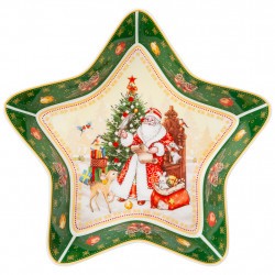 Блюдо lefard "дед мороз" звезда 28х28х5 см зеленое Lefard (85-1746)
