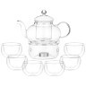Чайный набор на 6 персон "double-wall" 7пр.: чайник 800мл + 6 чашек 150мл Agness (250-149)