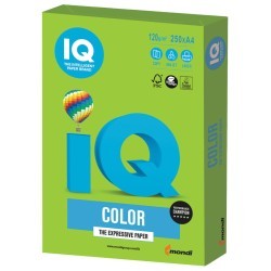 Бумага цветная для принтера IQ Color А4, 120 г/м2, 250 листов, ярко-зеленая, MA42 (65405)