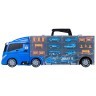 Машина игрушка серии "Полицейский участок" (Автовоз - кейс 59 см, синий, с тоннелем. Набор из 4 машинок, 1 автобуса, 1 вертолета, 1 фуры и 12 дорожных (G205-010)