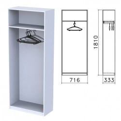 Шкаф каркас для одежды Бюджет 716х333х1810 мм серый 402878-030 640636 (1) (91269)