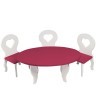 Набор мебели для кукол Шик Мини: стол + стулья, цвет: белый/ягодный (PFD120-49M)