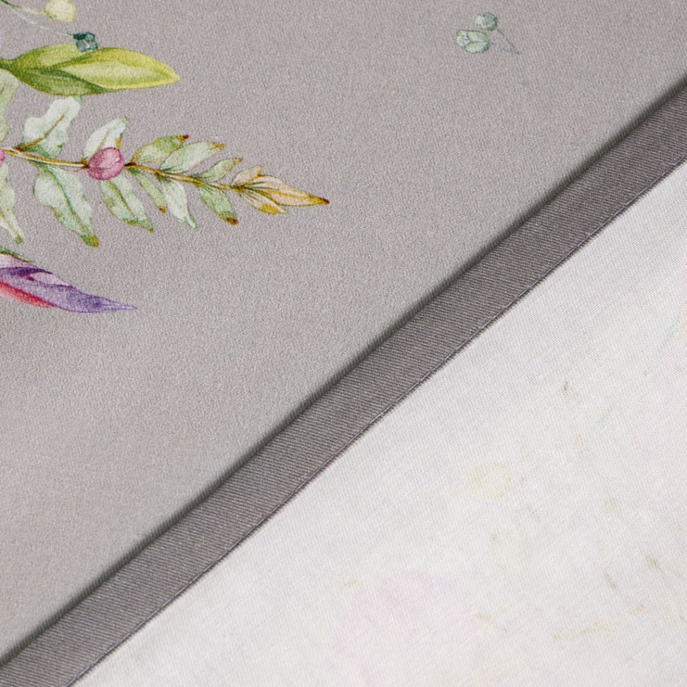 Скатерть ирисы 110х140см ,серый, 100% хлопок,твил пропитка Lefard (850-755-20)