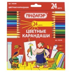 Карандаши цветные Пифагор Классические 24 цвета 180298 (6) (65713)