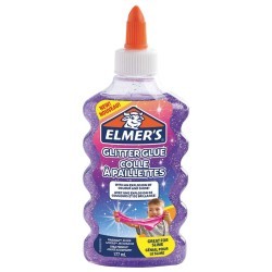 Клей для слаймов канцелярский с блестками Elmers Glitter Glue 177 мл фиолетовый 2077253 (65814)