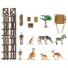 Набор фигурок животных серии "На ферме": Ферма игрушка, кенгуру, зебры, фермеры, инвентарь - 16 предметов (ММ205-053)