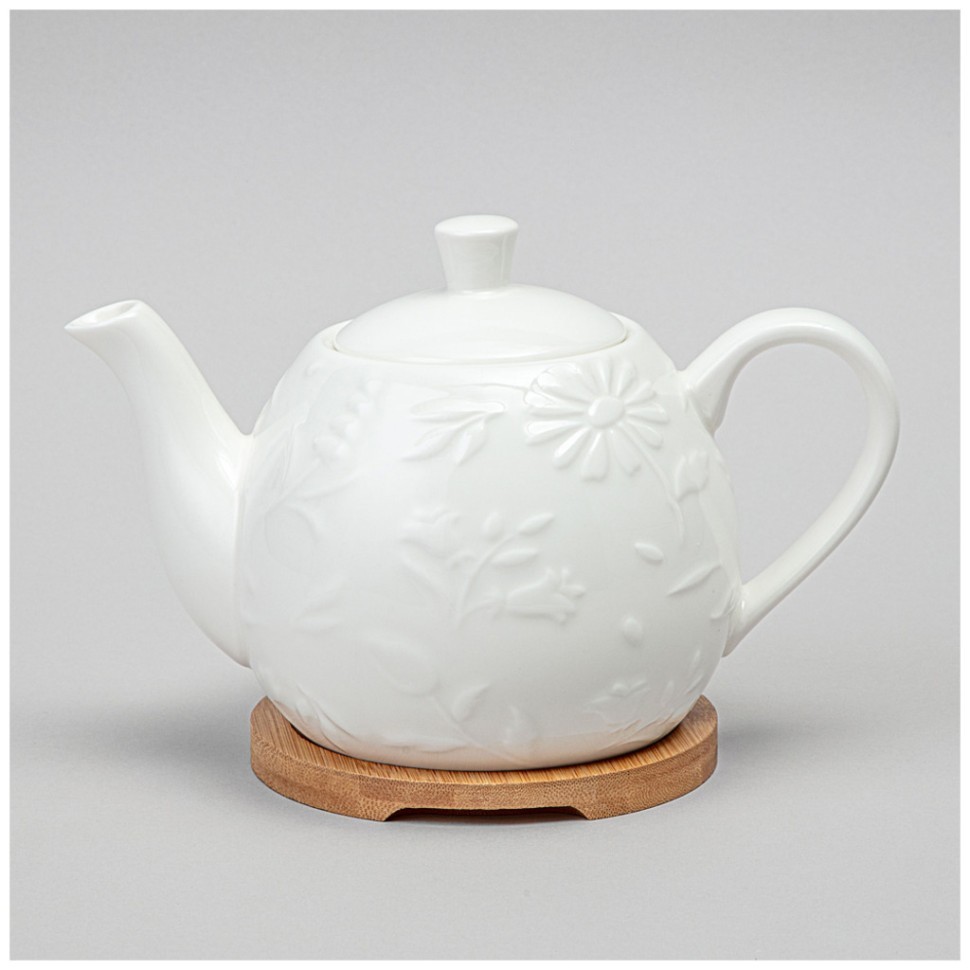 Чайник lefard "flowers story" на дерев. подставке 22,5*13*14 см 900 мл Lefard (474-249)