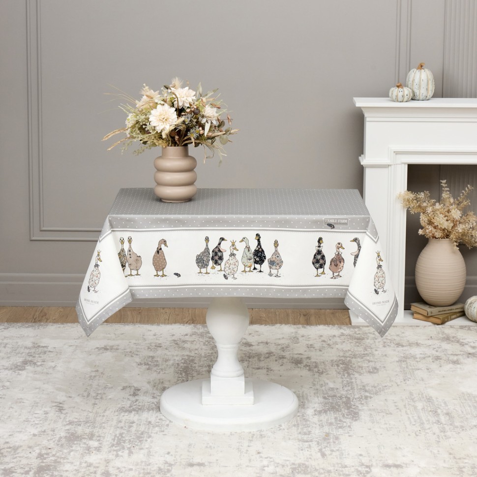 Скатерть "family farm" 110х140см , 100% хлопок серый, твил, пропитка Lefard (850-750-20)