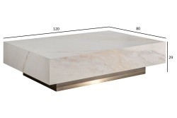 Стол журнальный AGATE светлый керамический 120*80*29см (TT-00016026)