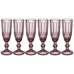 Набор бокалов для шампанского "серпентина" из 6шт. серия "muza color" 150мл. / в=20 см Lefard (781-102)