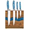 Набор ножей agness на деревянной подставке с магнитным держателем, 5 предметов, Agness (911-787)