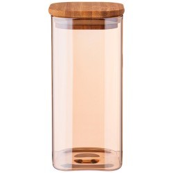 Емкость для сыпучих продуктов agness "amber" 800 мл 8x8x17 cm цвет:янтарный Agness (889-145)