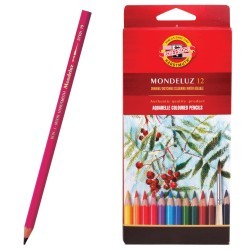Карандаши цветные акварельные KOH-I-NOOR Mondeluz 3,8 мм 12 цветов  цена за 2 шт (65714)