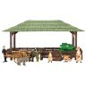 Набор фигурок животных серии "На ферме": Ферма игрушка, кенгуру, слоны, фермер, инвентарь - 12 предметов (ММ205-055)