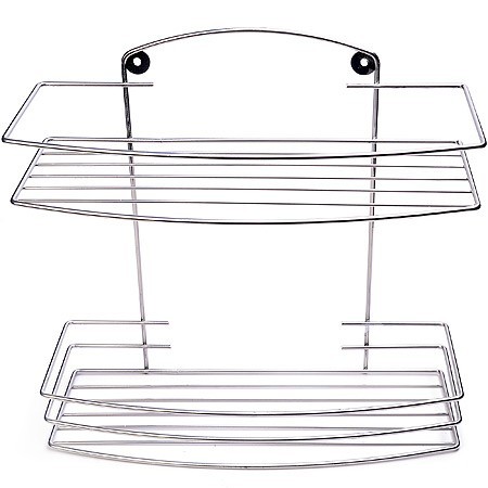 Полка настенная 2-х ярусная (35*12,5*28,5см) хром (АЛТ46С)