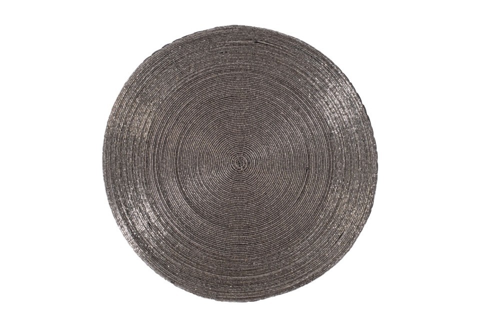 Салфетка сервировочная, бисер,серебро d35см (TT-00011331)