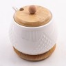Сахарница на подставке 600 мл фарфор/бамбук LR (60316)