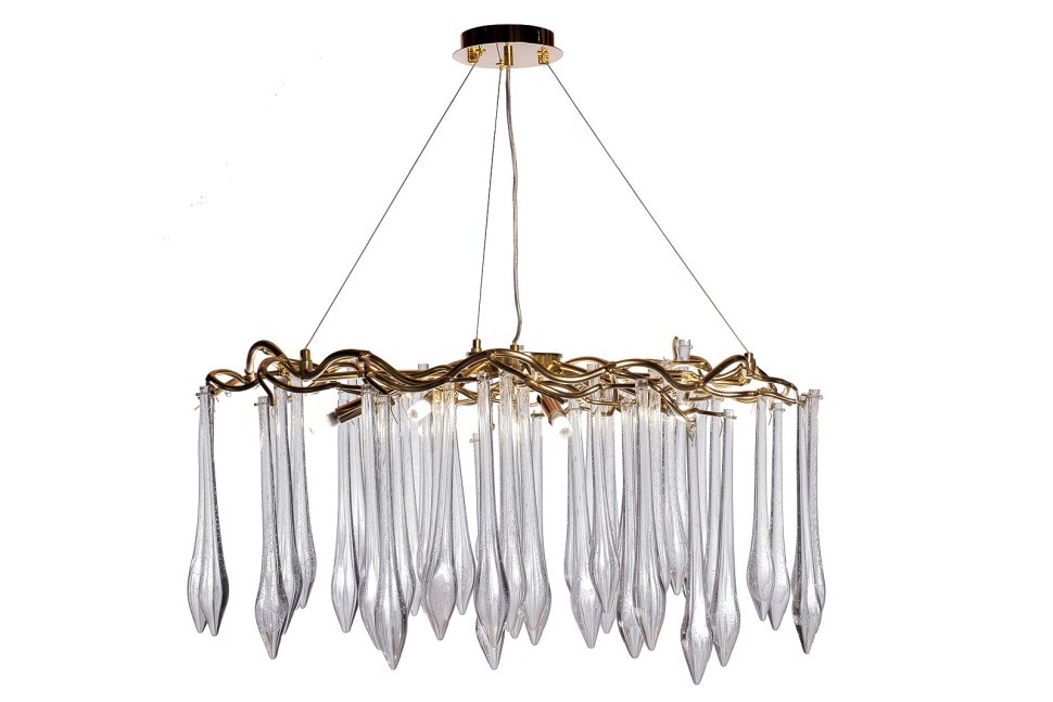 Люстра круглая "Капли" d.80*h.50см, золото (TT-00013329)