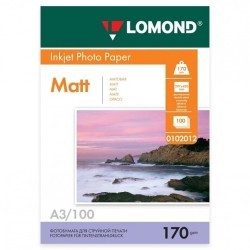Фотобумага матовая A3 170 г/м2 двусторонняя 100 листов Lomond 0102012 (1) (91035)