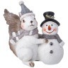 Фигурка "белка со снеговиком" 14,5*7*14 см Lefard (79-242)