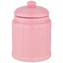 Банка для сыпучих продуктов 700 мл коллекция "вязанка" цвет: розовый Lefard (155-495)