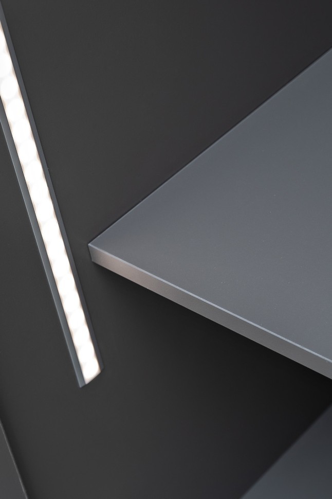 GD-10024-6 Шкаф Alto пенал c вешалкой,цвет серый Кобальт, дверце стекло(тонир) 50*57*228.5см (TT-00014655)