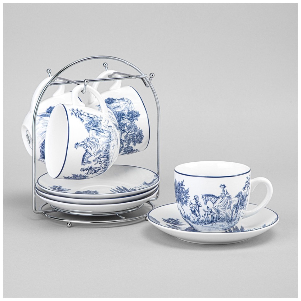 Чайный набор lefard "novel"  на металл. подставке на 4 пер. 8 пр. 220 мл Lefard (577-216)