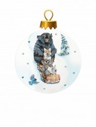 Новогодний шар Веселье зверят с кристаллами Swarovski (3131)