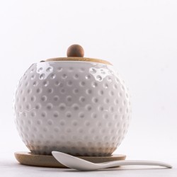 Сахарница на подставке 600 мл фарфор/бамбук LR (60318)