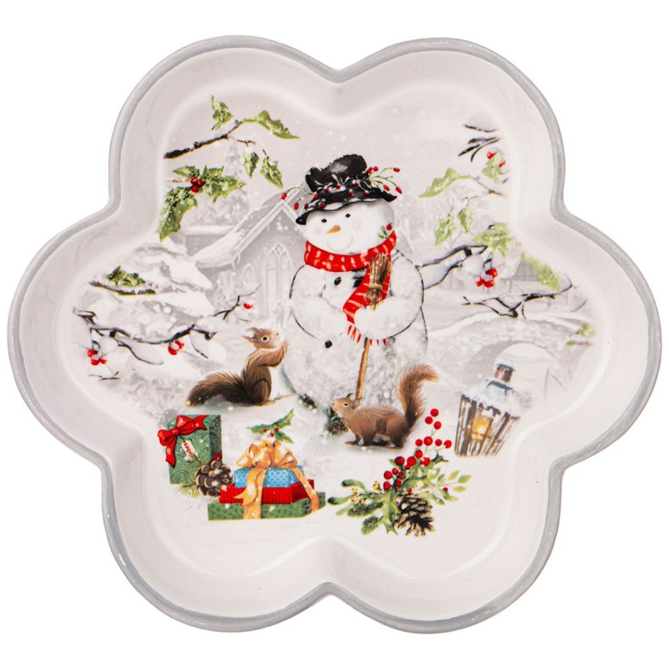 Тарелка agness “с новым годом!" фигурная 20*2,5 см Agness (358-2109)