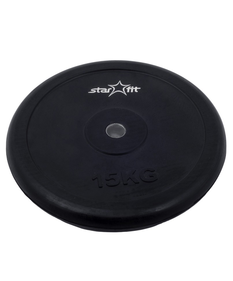 Диск обрезиненный BB-202, d=26 мм, черный, 15 кг (78494)